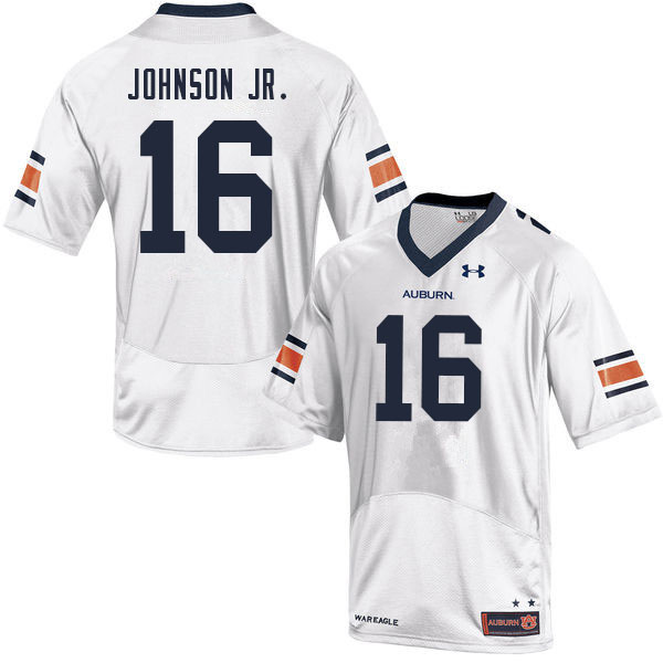 Auburn Tigers Men's Malcolm Johnson Jr. #16 White Under Armour Stitched College 2021 NCAA Authentic Football Jersey AGP0474PN